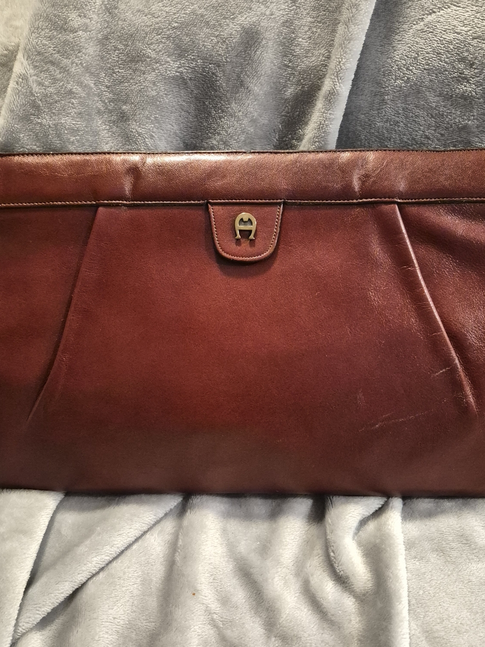 Vintage Etienne Aigner Burgundy Leather Clutch Wristlet